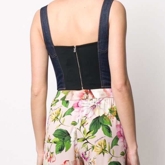 Dolce and Gabbana cropped denim corset top - Picture 3 of 8